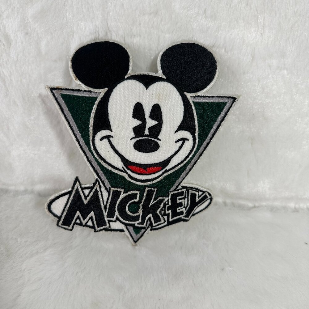 Vintage Large Mickey Mouse Pie Eyes Large Cloth Patch Walt Disney Sew On
